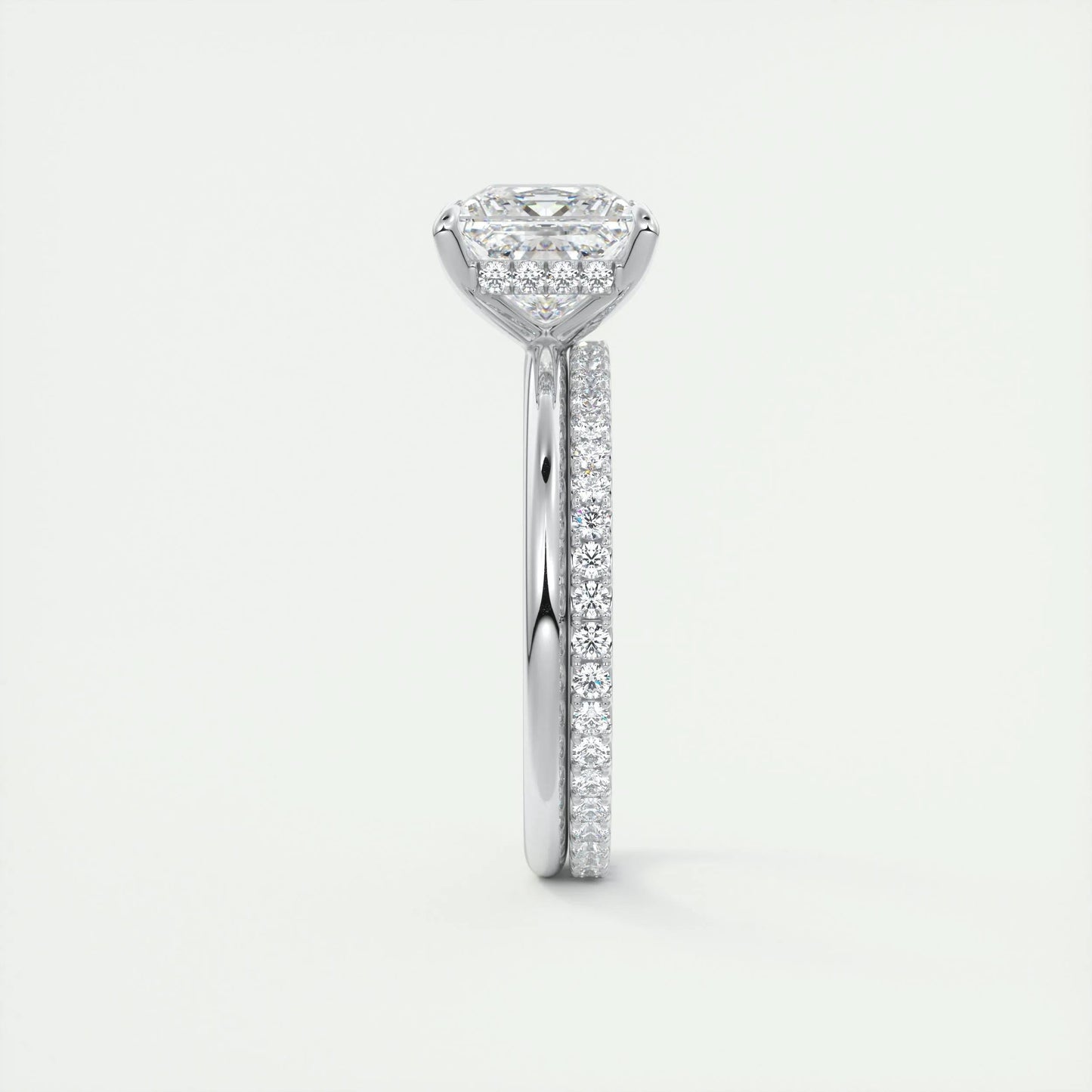 2.08 CT Princess Hidden Halo Moissanite Engagement Ring 5