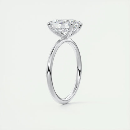 1.91 CT Oval Hidden Halo Moissanite Engagement Ring 7