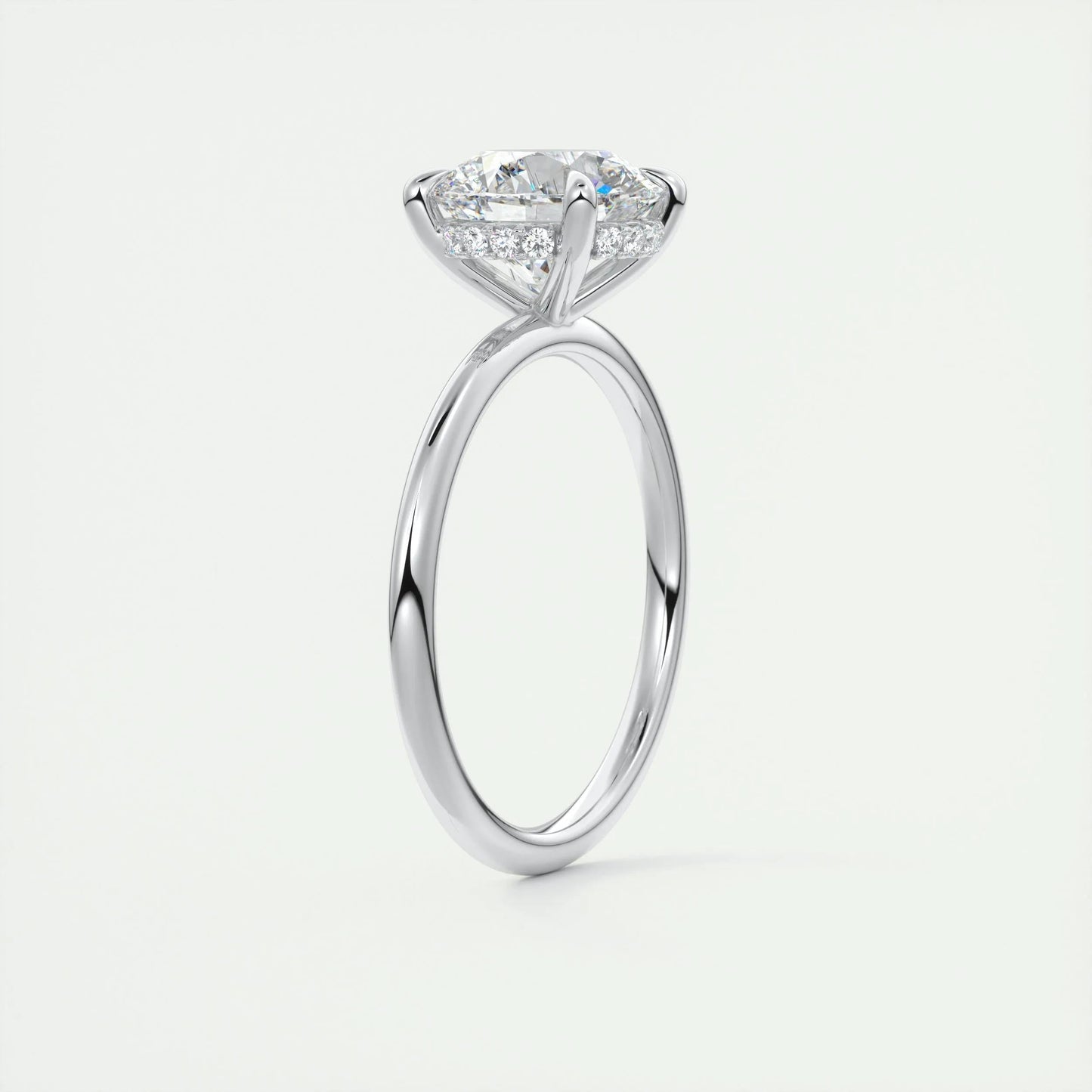 2.0 CT Round Hidden Halo Moissanite Engagement Ring 6