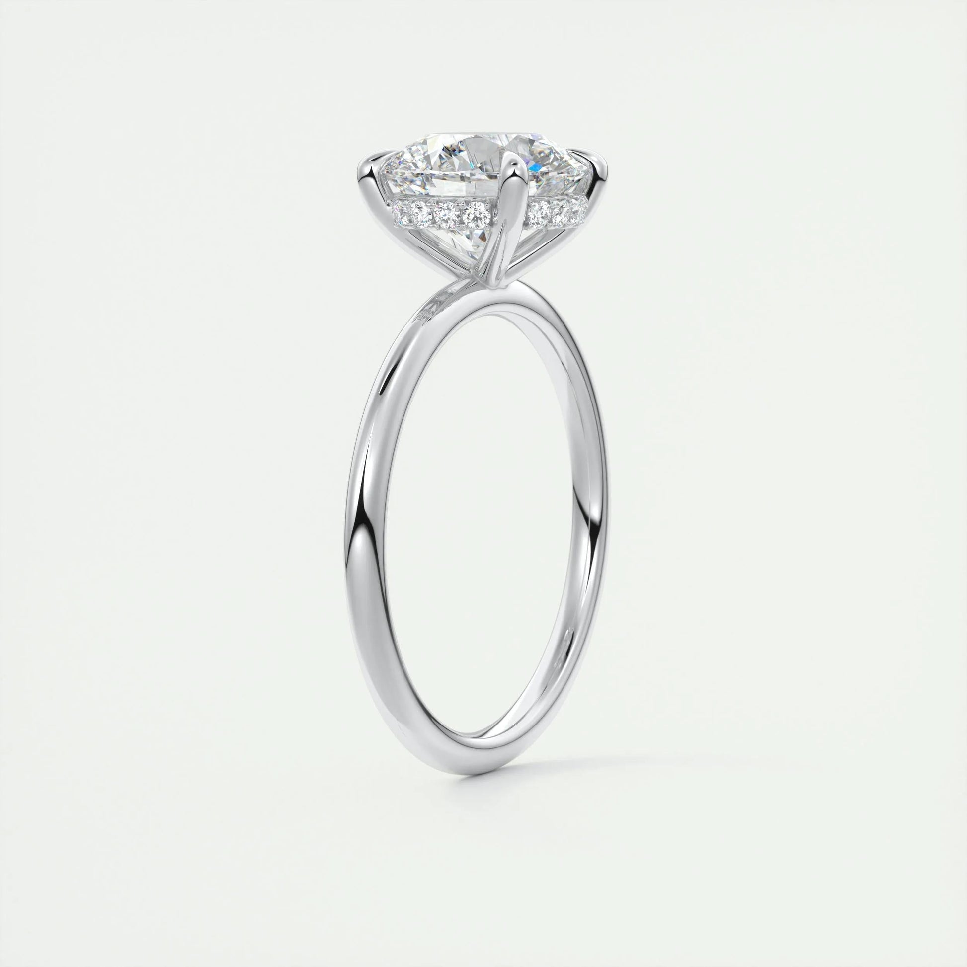 2.0 CT Round Hidden Halo Moissanite Engagement Ring 6