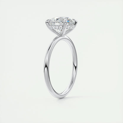 2.0 CT Round Hidden Halo Moissanite Engagement Ring 6