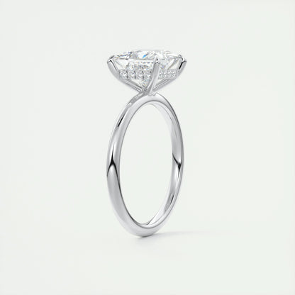 2.08 CT Princess Hidden Halo Moissanite Engagement Ring 6