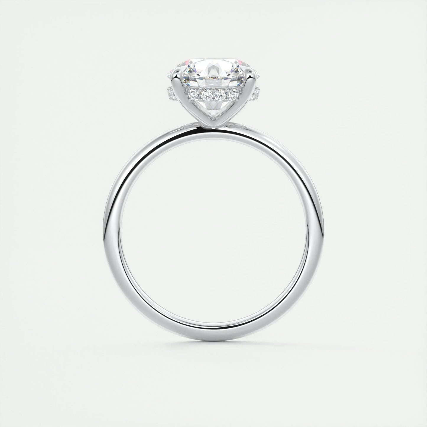 2.0 CT Round Hidden Halo Moissanite Engagement Ring 7