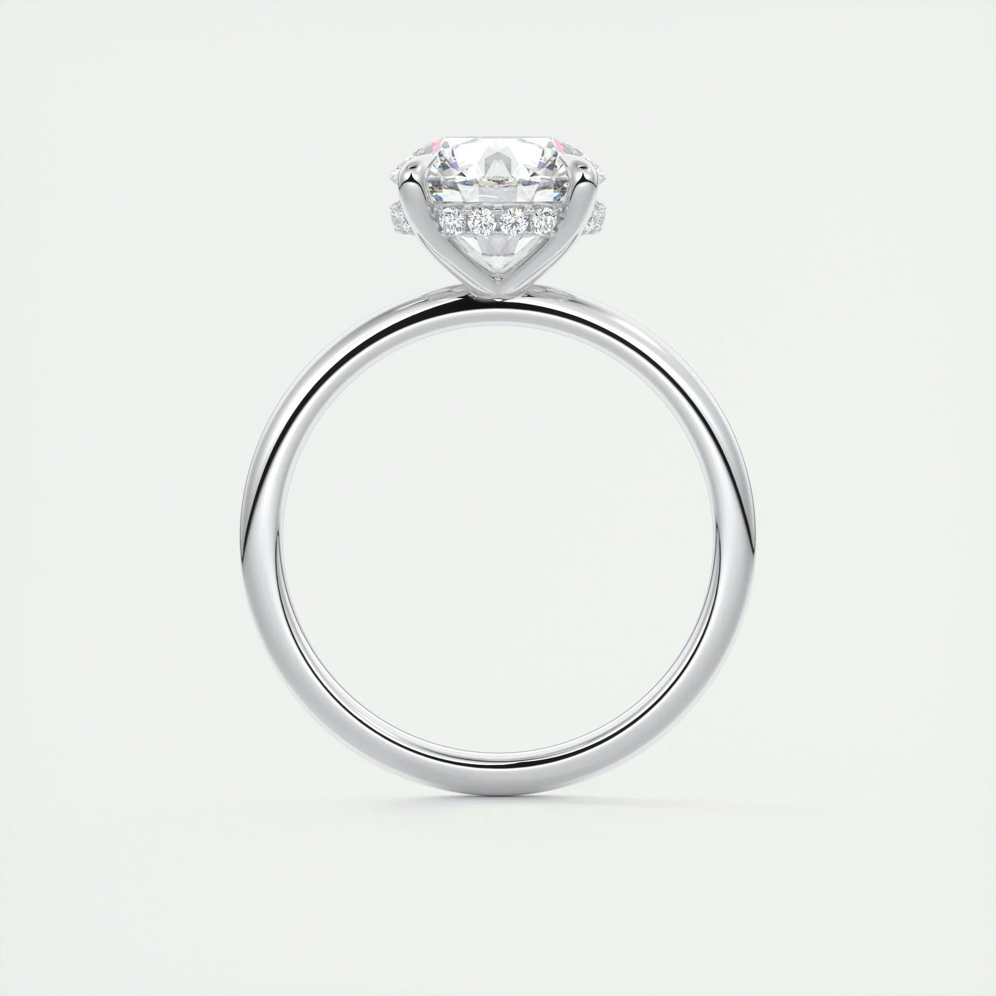 2.0 CT Round Hidden Halo Moissanite Engagement Ring 7