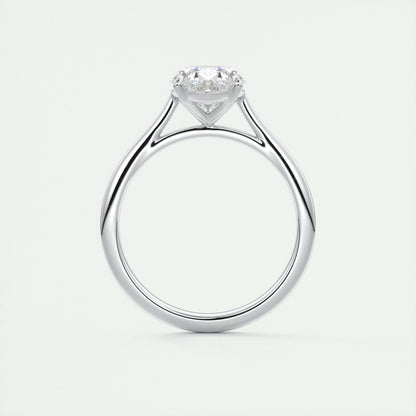 1.91 CT Oval Cut Solitaire Moissanite Engagement Ring 7