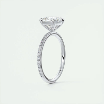 2.15 CT Cushion Cut Pave Moissanite Engagement Ring 6