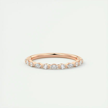 0.32 Marquise & Round Alternative Moissanite Wedding Band 5