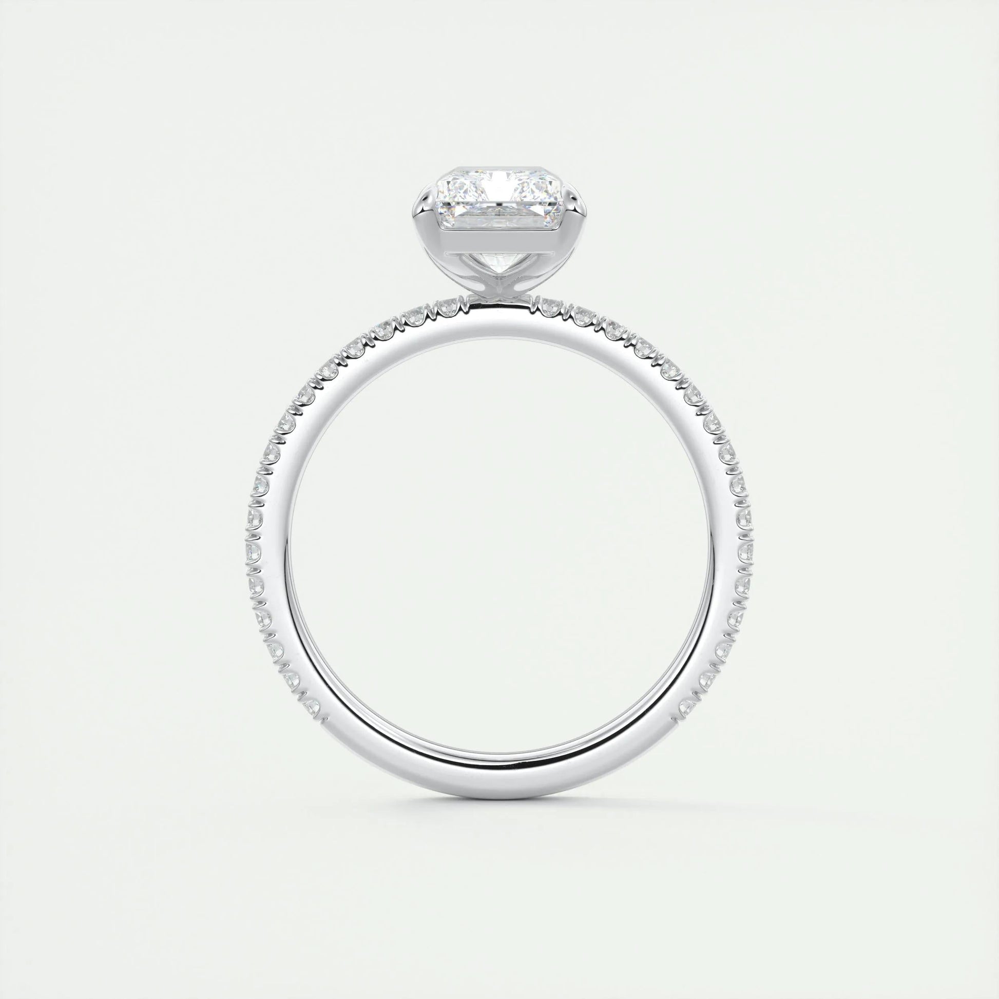 2.10 CT Radiant Cut Pave Style Moissanite Engagement Ring 8