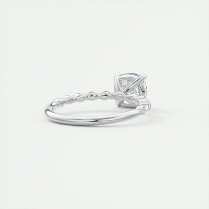 2.15 CT Cushion Cut Pave Moissanite Engagement Ring 3