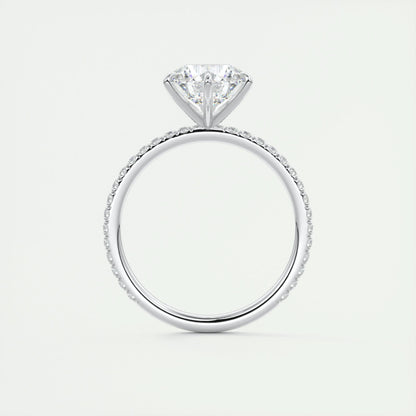 2.0 CT Round Cut Pave Moissanite Engagement Ring 7