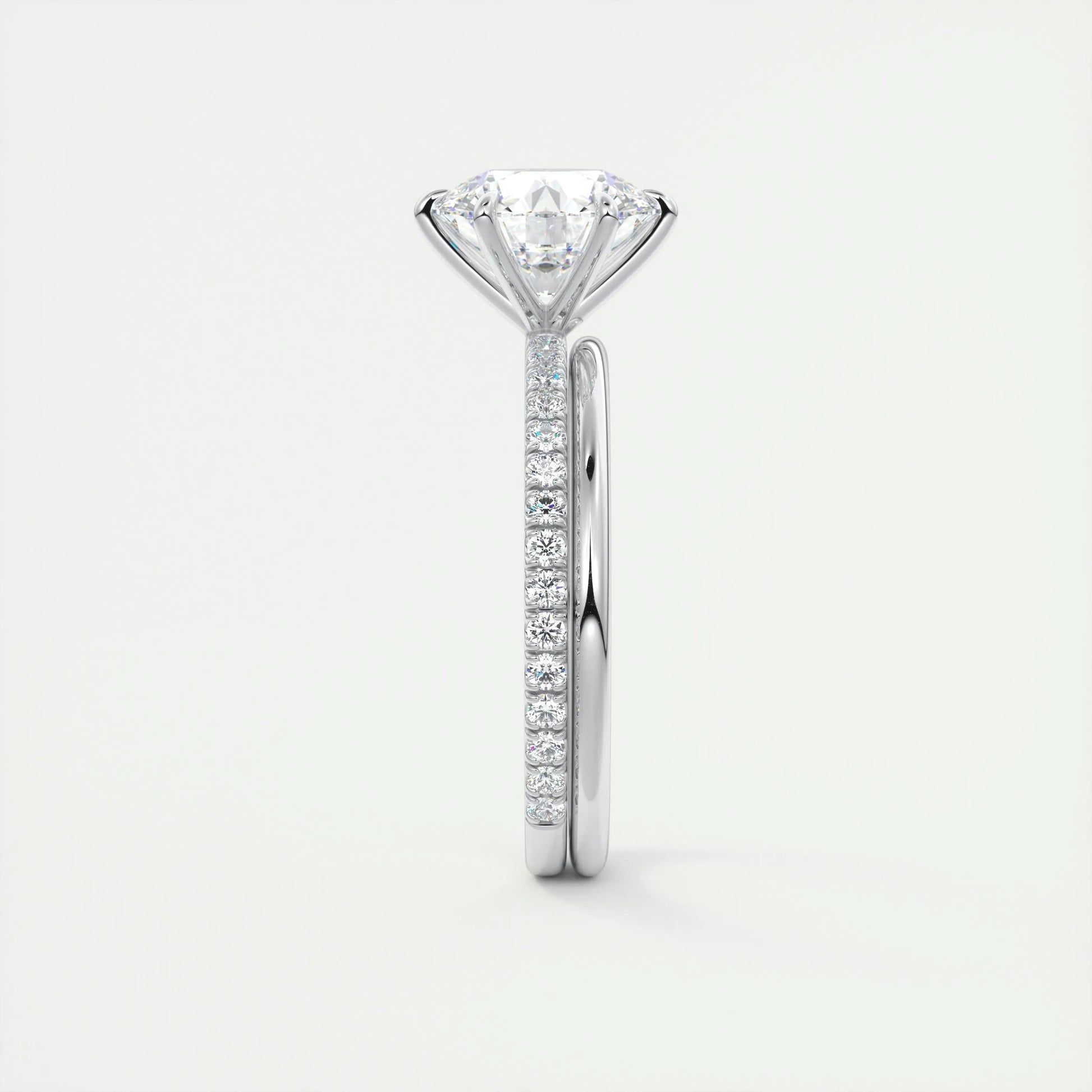 2.0 CT Round Cut Pave Moissanite Engagement Ring 5