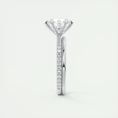 2.0 CT Round Cut Pave Moissanite Engagement Ring 5