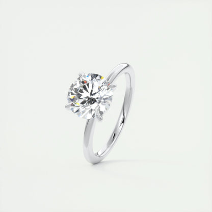 2.0 CT Round Cut Solitaire Moissanite Engagement Ring 4