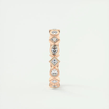 0.72 Oval & Princess Cut Alternative Moissanite Bridal Wedding Band 12