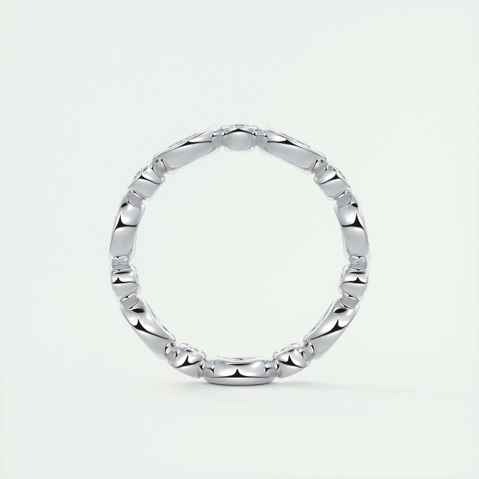 0.98 Marquise and Round Bezel Moissanite Bridal Wedding Band 5