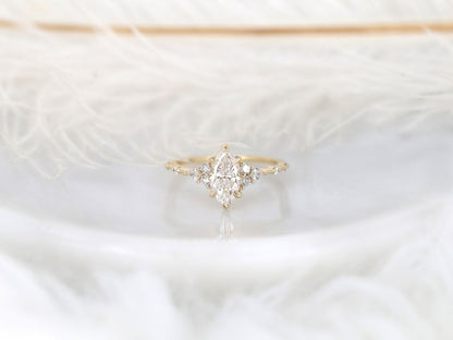 Stunning 1 CT Marquise Moissanite Engagement Ring With Cluster Design 1