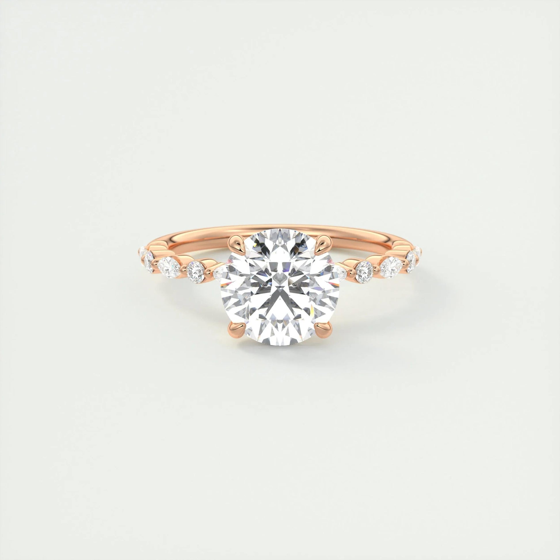 2.0 CT Round Pave Moissanite Engagement Ring 15