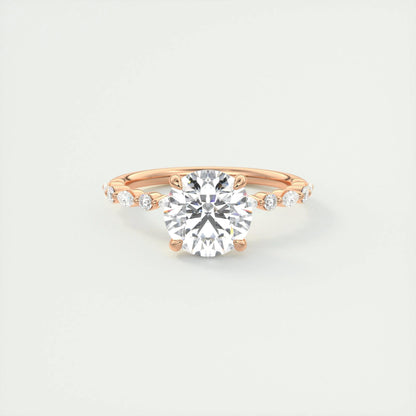 2.0 CT Round Pave Moissanite Engagement Ring 15