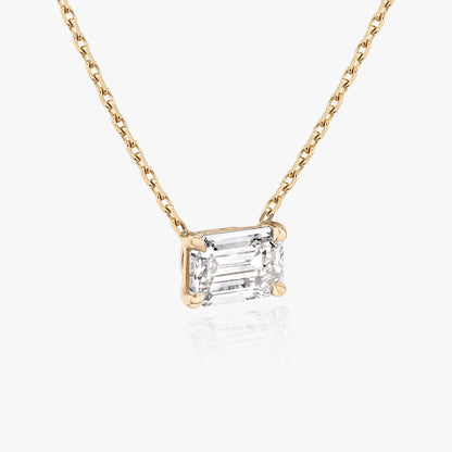 0.25 CT-1.0 CT Emerald Solitaire CVD F/VS Diamond Necklace 6