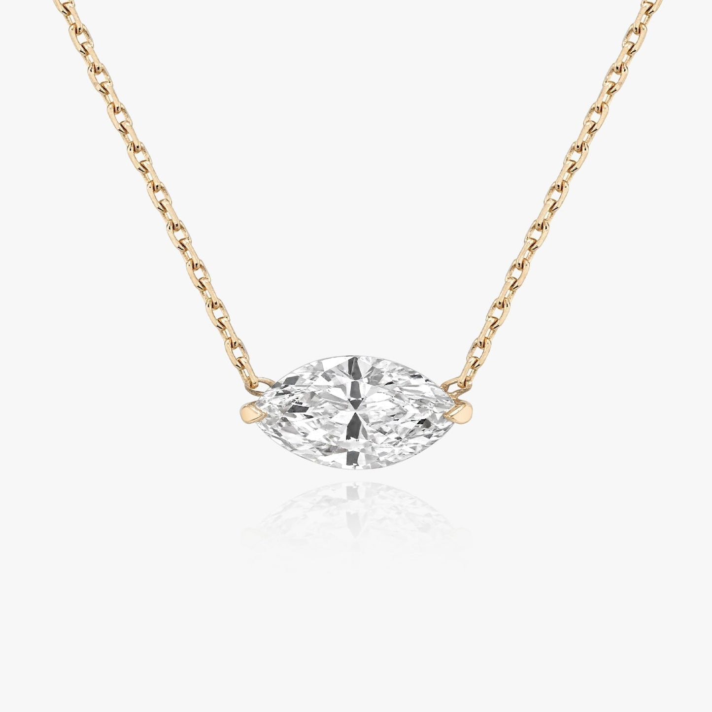 0.25 CT-1.0 CT Marquise Solitaire CVD F/VS Diamond Necklace 4