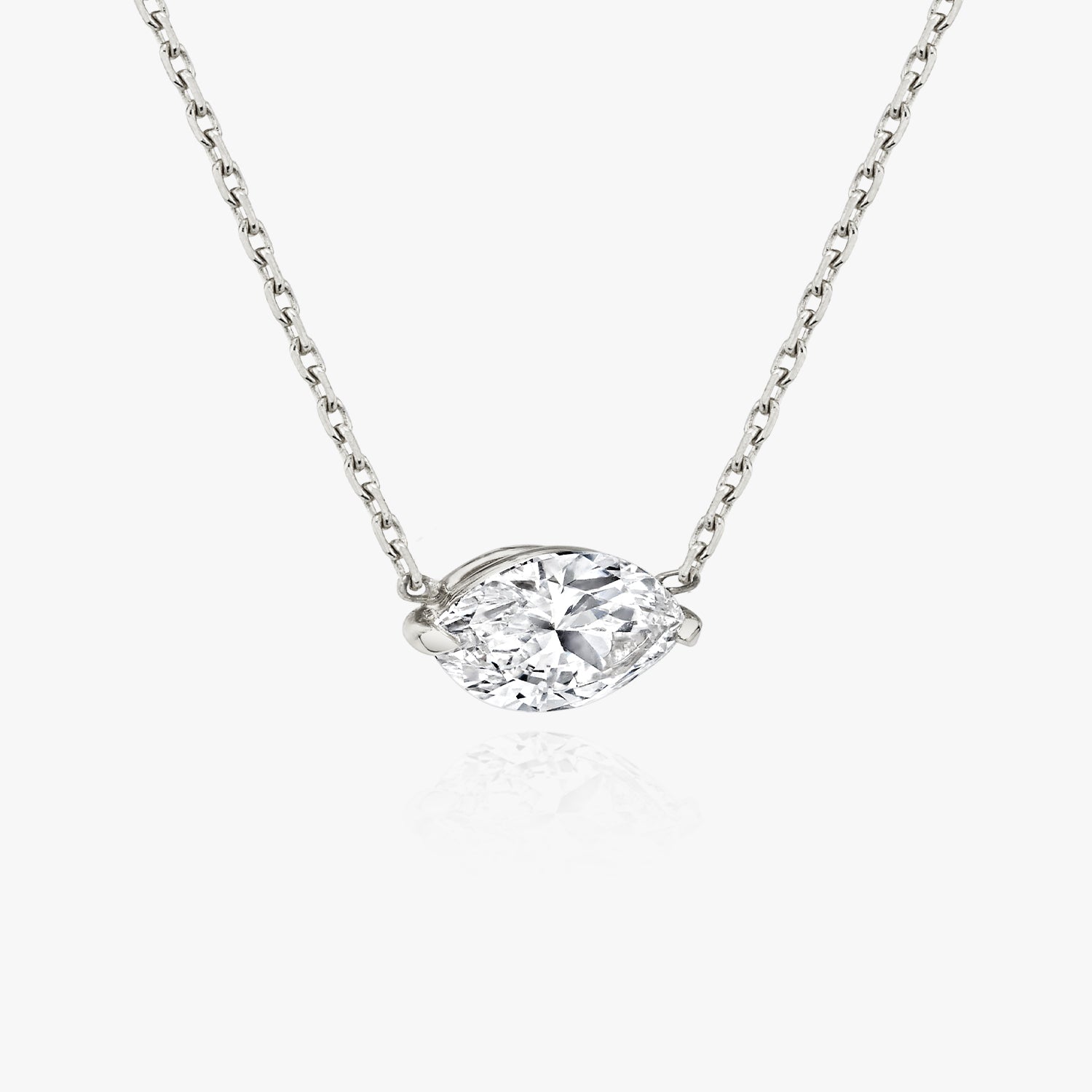 0.25 CT-1.0 CT Marquise Solitaire CVD F/VS Diamond Necklace 2