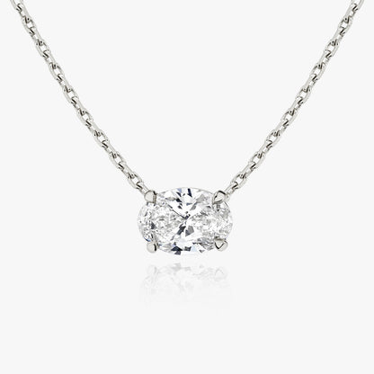 0.25 CT-1.0 CT Oval Solitaire CVD F/VS Diamond Necklace 1