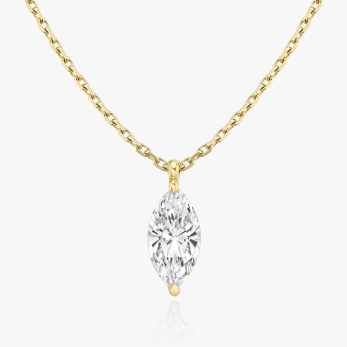 0.25 CT-1.0 CT Marquise Solitaire CVD F/VS Diamond Necklace 4