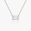 1.0 CT Emerald Solitaire Lab Grown Diamond Necklace