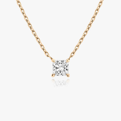 0.25 CT-1.0 CT Princess Solitaire CVD F/VS Diamond Necklace 8