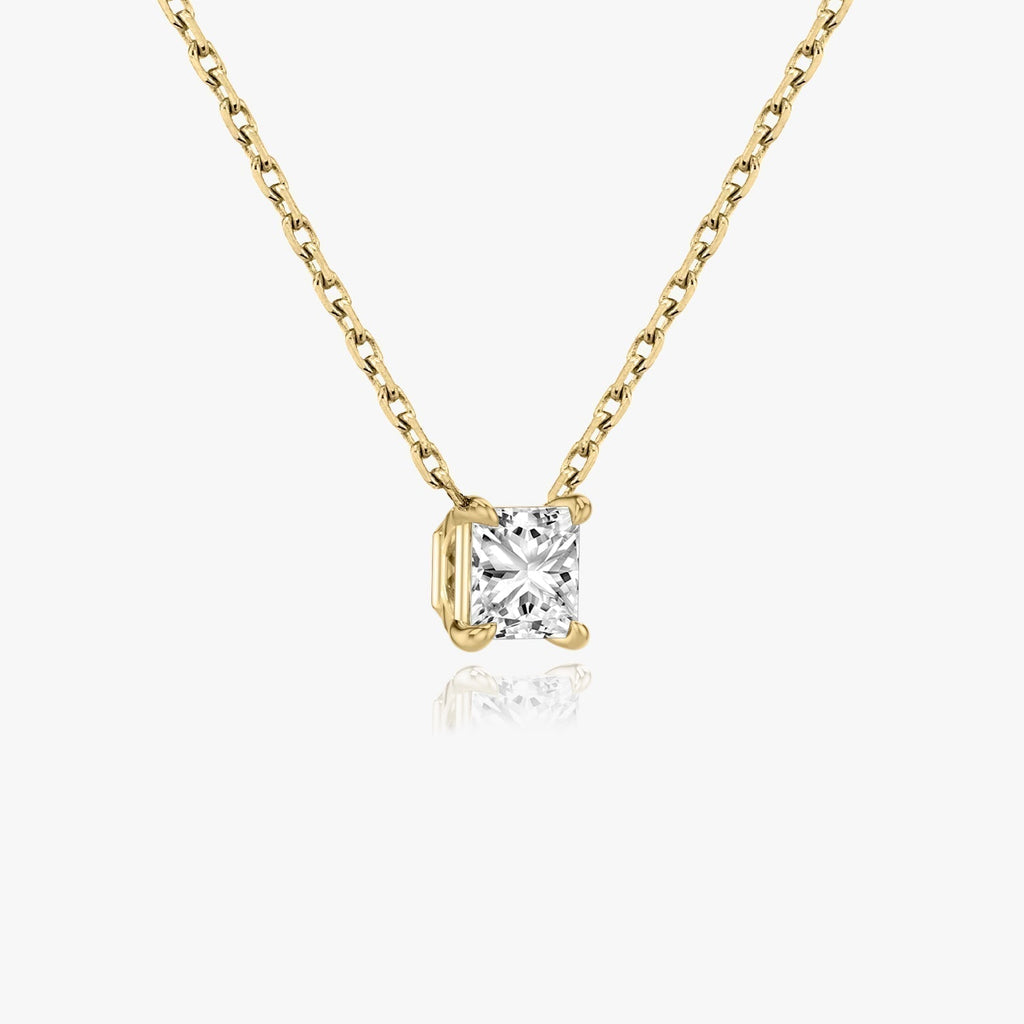 1.0 CT Princess Solitaire  Lab Grown Diamond Necklace