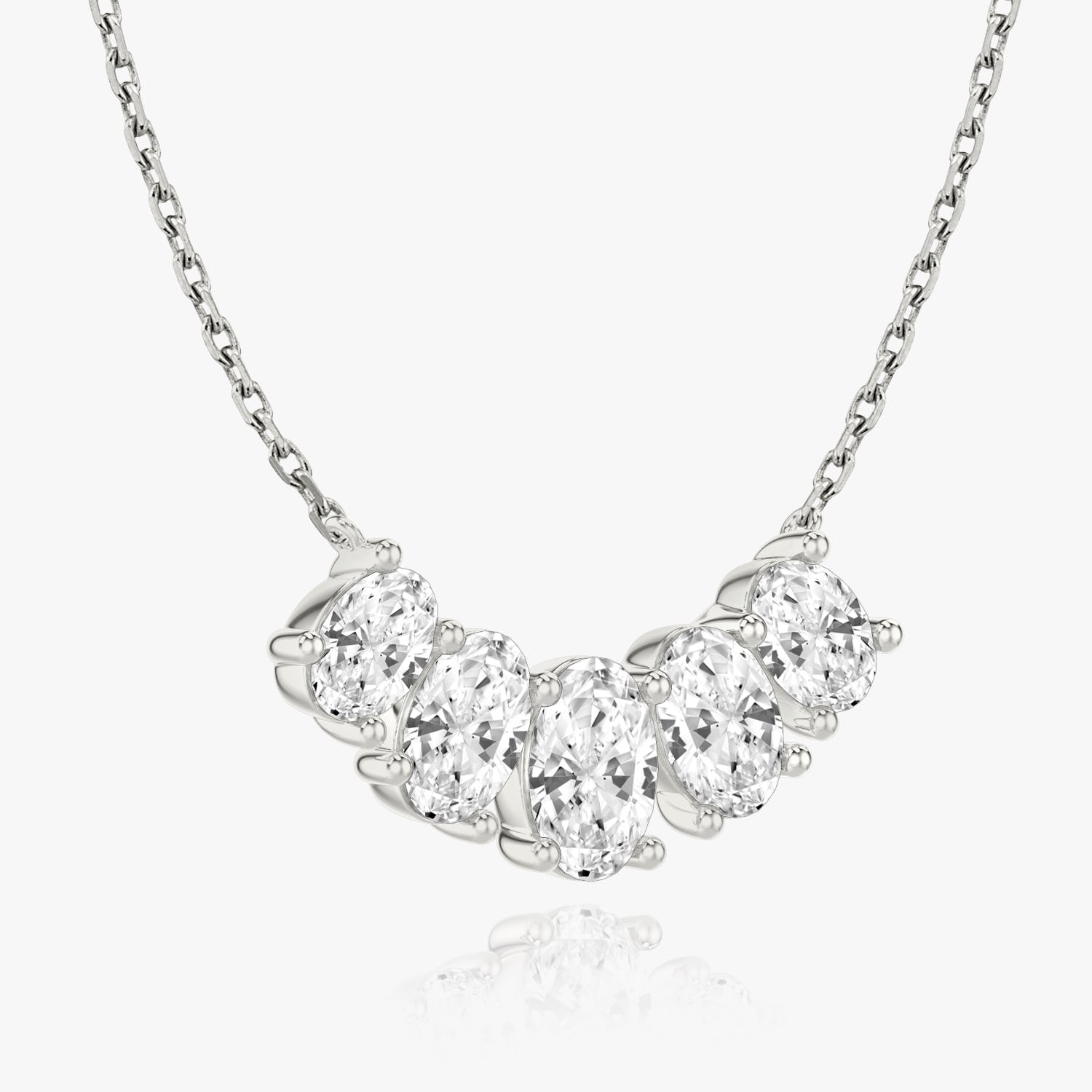 3.50 TCW Oval CVD F/VS Diamond Necklace 3