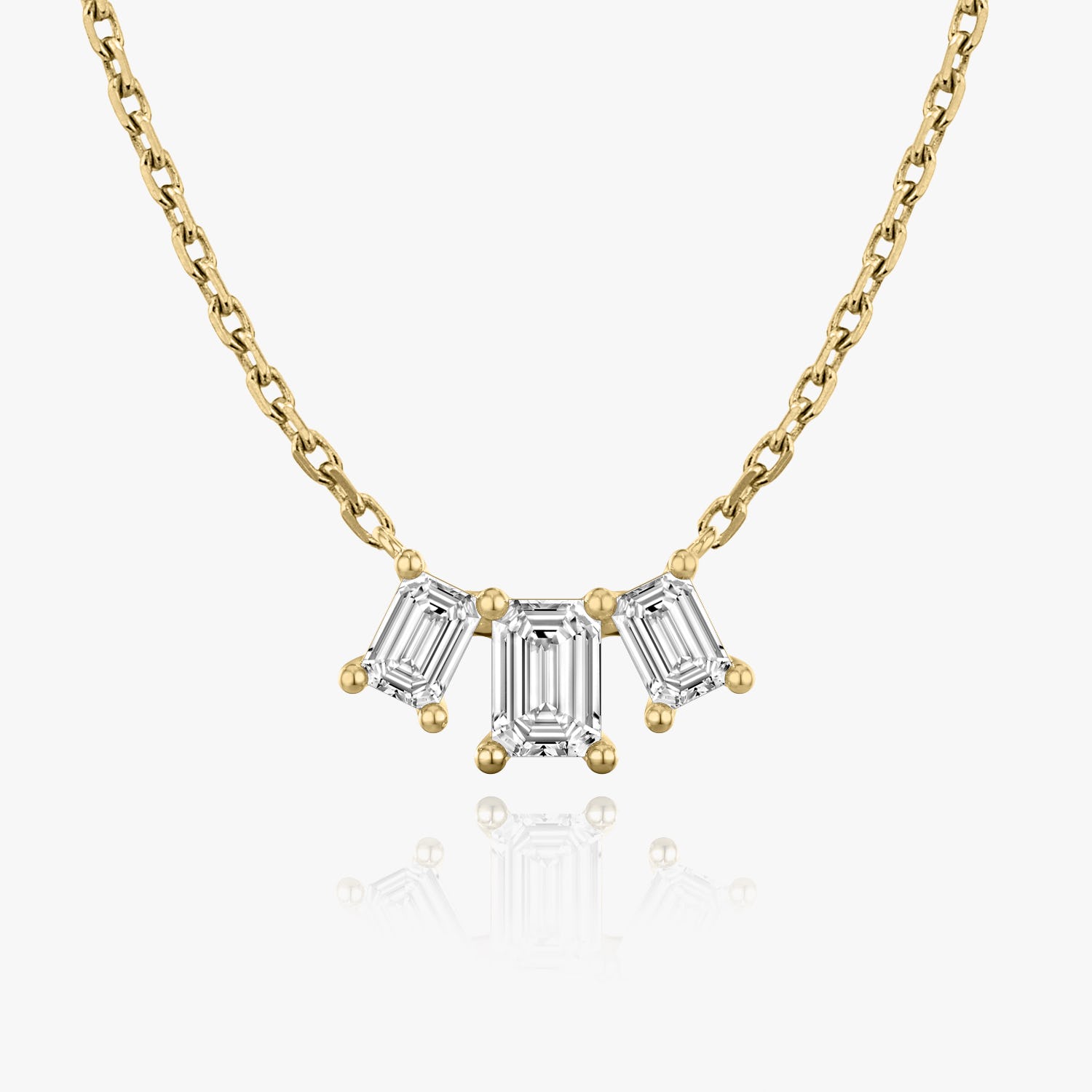 1.0 TCW Emerald Lab Grown Diamond Necklace