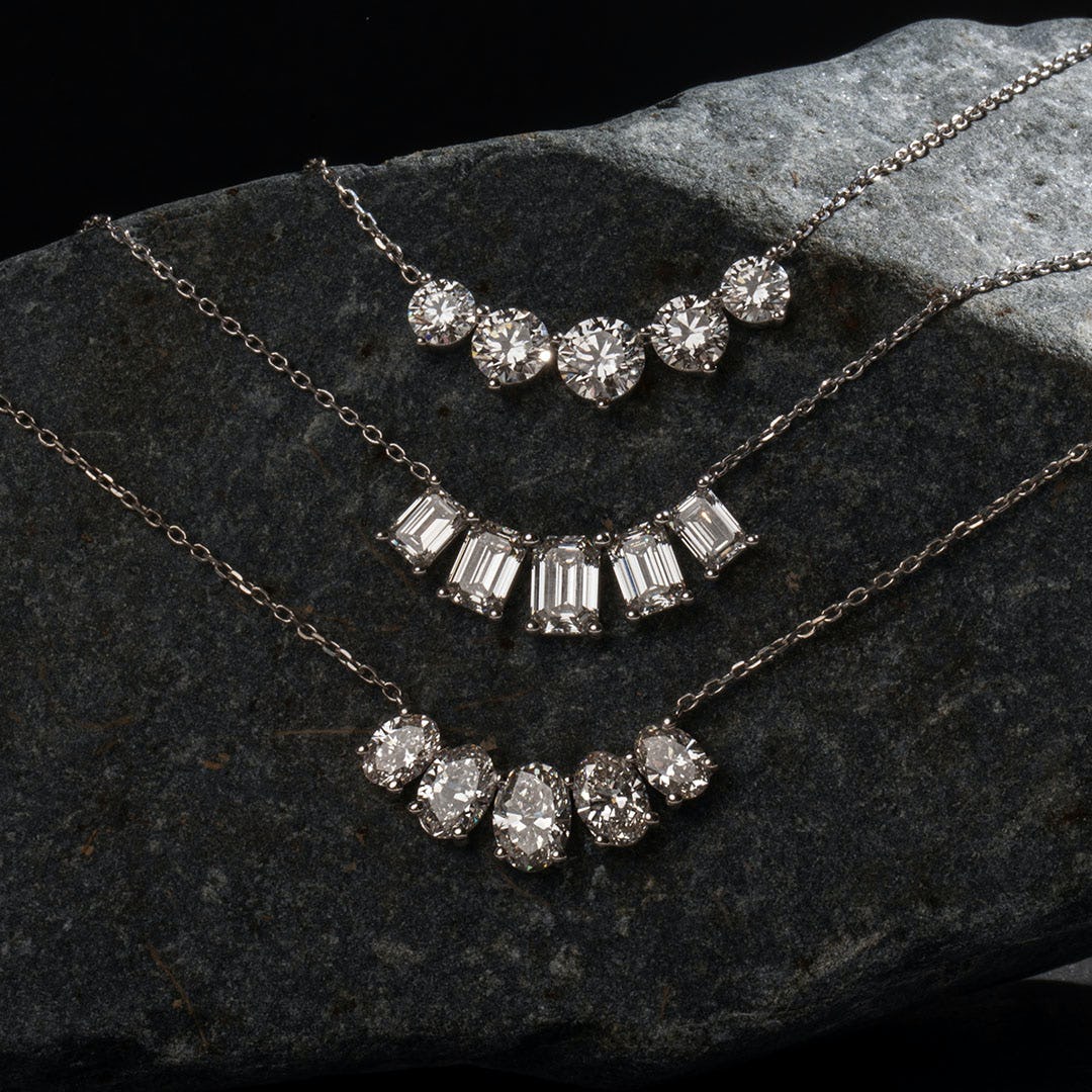 3.50 TCW Round  Lab Grown Diamond Necklace
