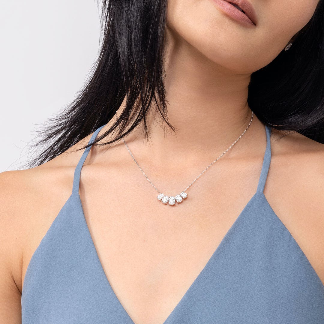 3.50 TCW Oval CVD F/VS Diamond Necklace 2