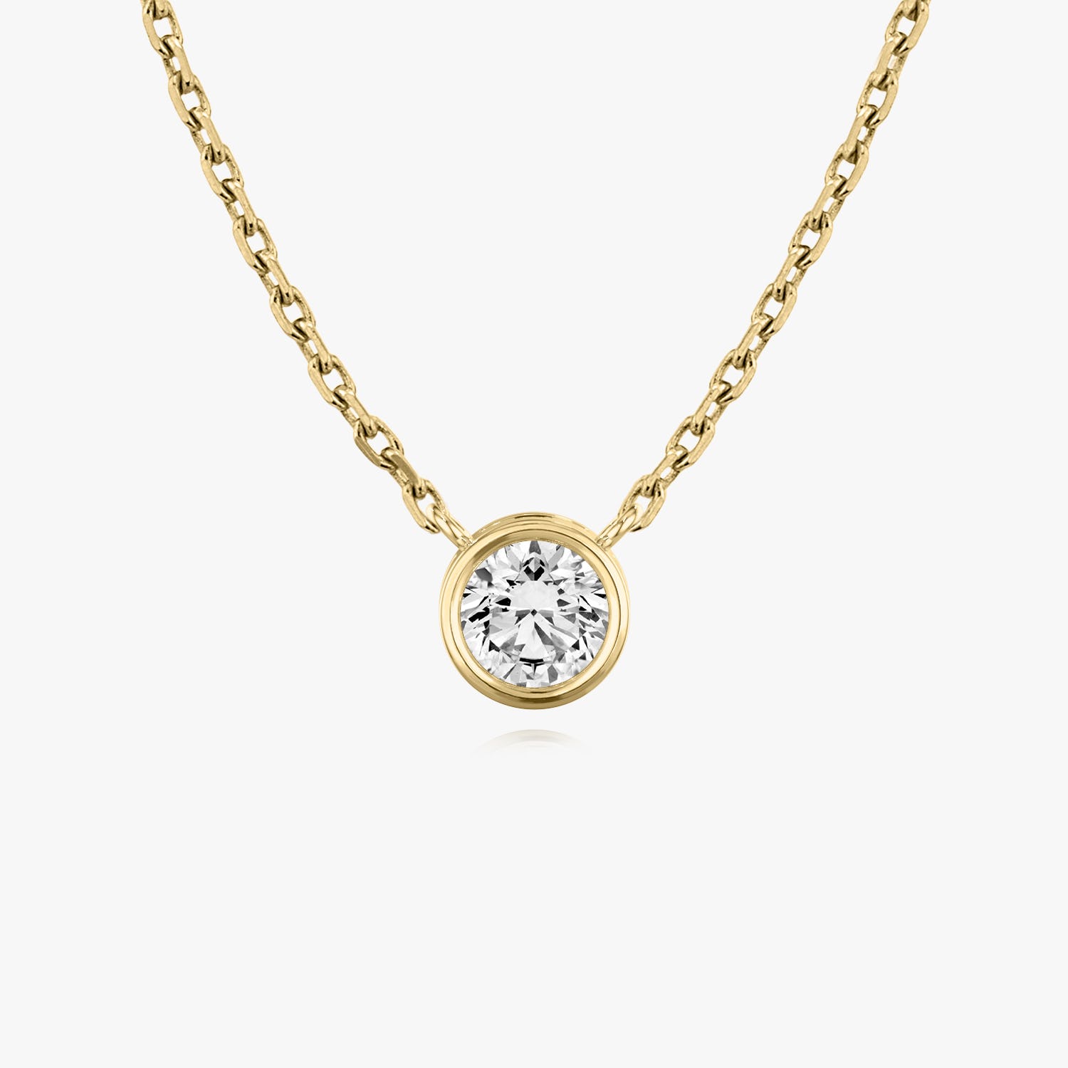 1.0 CT Round Bezel Solitaire Lab Grown Diamond Necklace