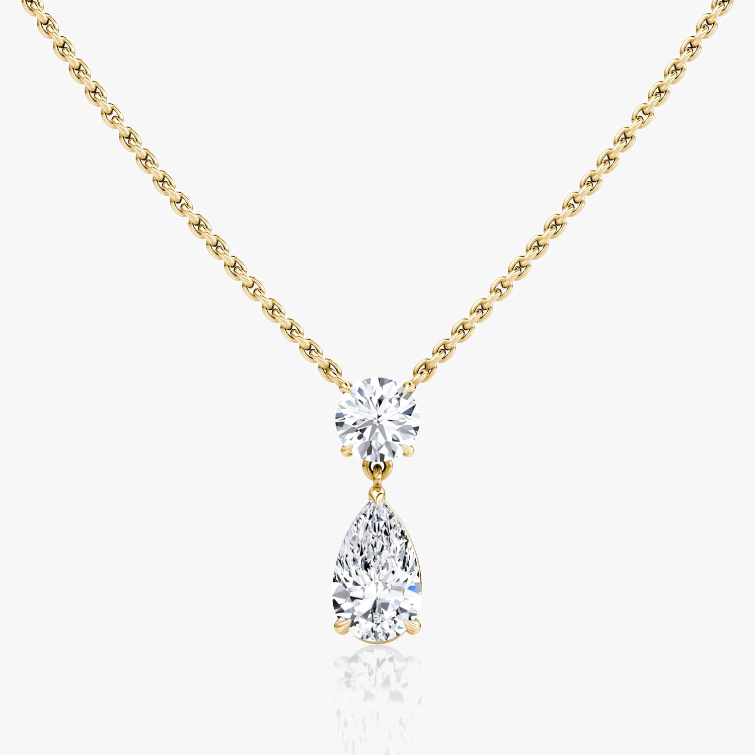 1.50 TCW Pear & Round  Lab Grown Diamond Necklace