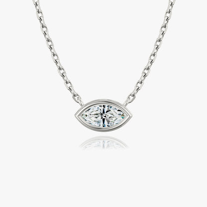 0.25-1.0 CT Marquise Bezel Solitaire CVD F/VS Diamond Necklace 1