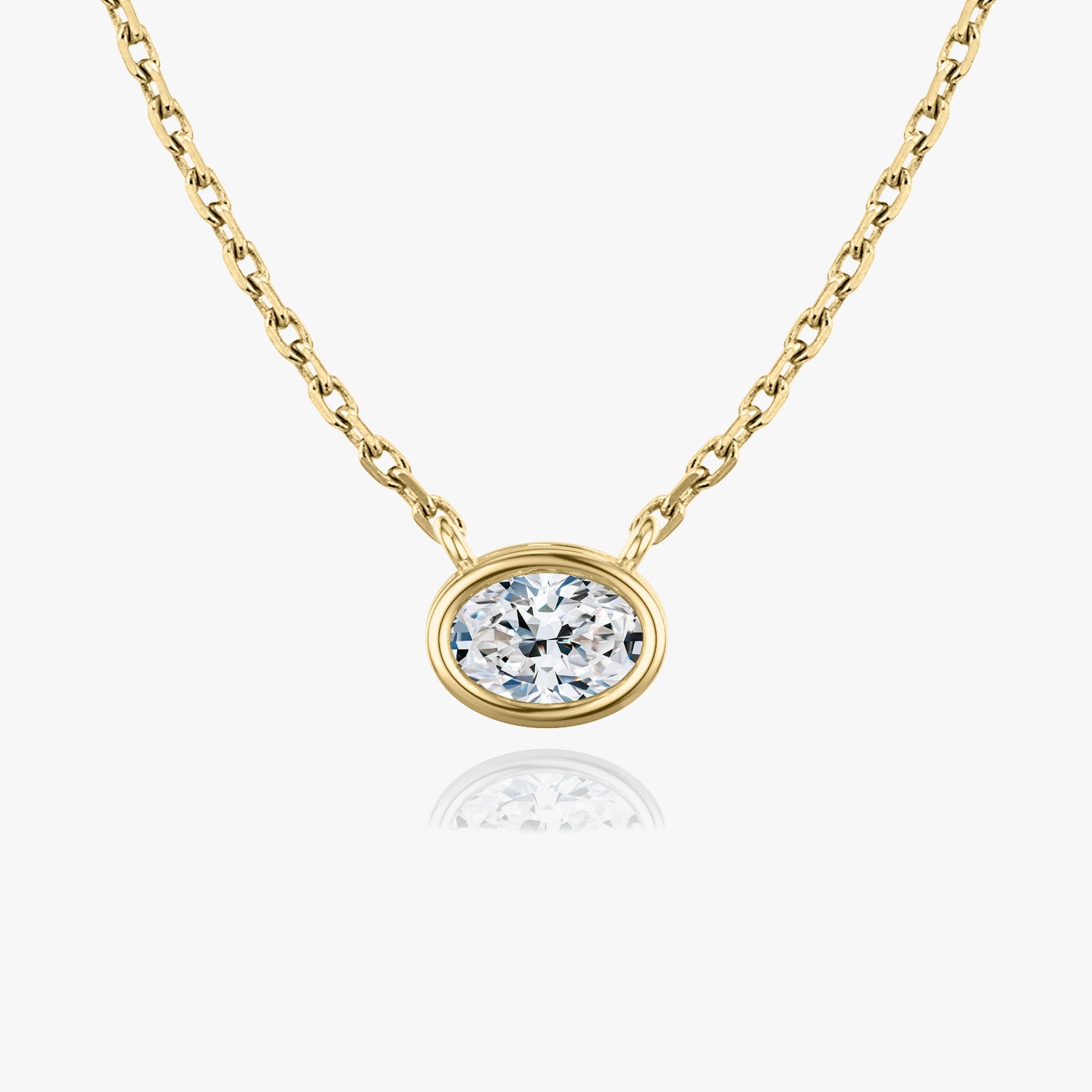 0.25 CT-1.0 CT Oval Bezel Solitaire CVD F/VS Diamond Necklace 4