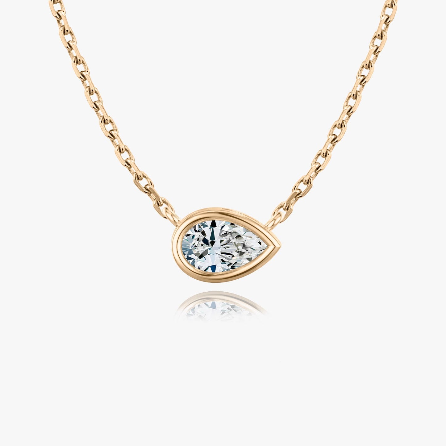 0.25 CT-1.0 CT Pear Bezel Solitaire CVD F/VS Diamond Necklace 8