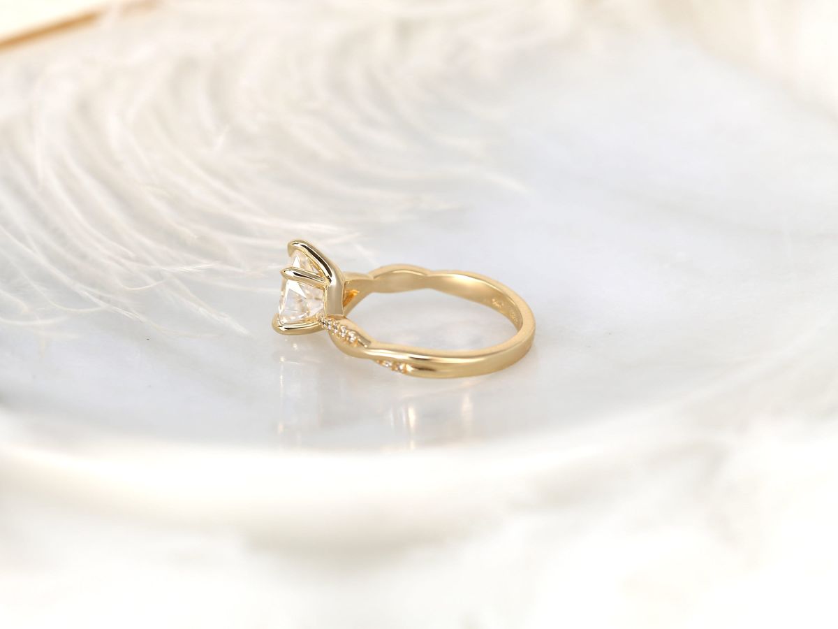 Stunning 1.50 CT Pear Moissanite Engagement Ring with Twisted Pave Design 4