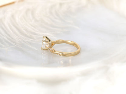 Stunning 1.50 CT Pear Moissanite Engagement Ring with Twisted Pave Design 4