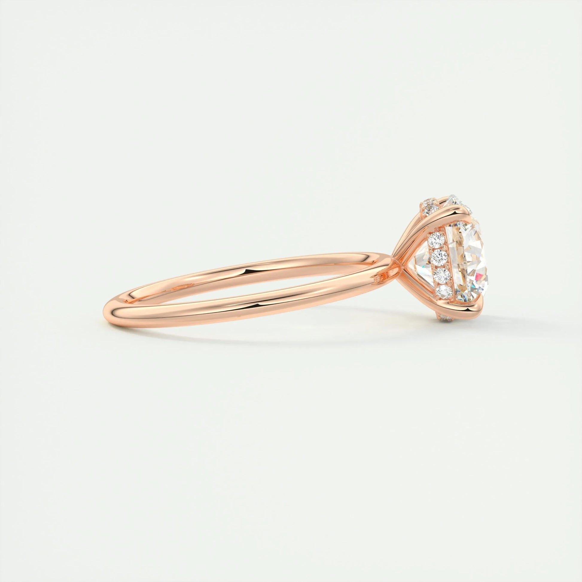 2.0 CT Round Hidden Halo Moissanite Engagement Ring 16