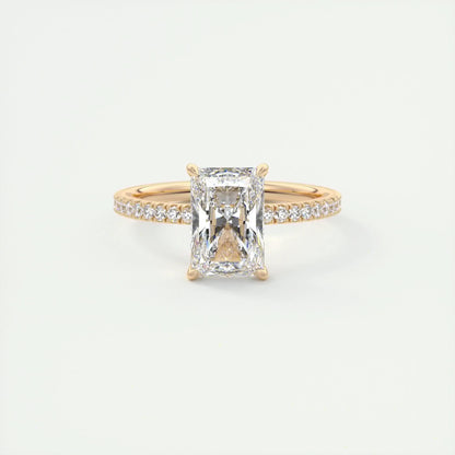 2.10 CT Radiant Cut Pave Style Moissanite Engagement Ring 16