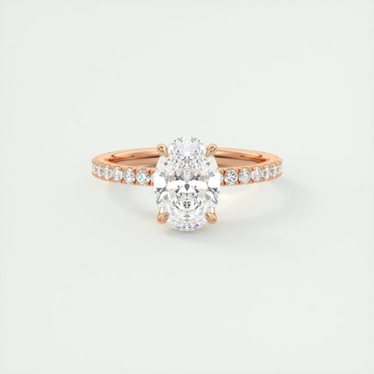 1.91 CT Oval Cut Solitaire Pave Moissanite Engagement Ring 15