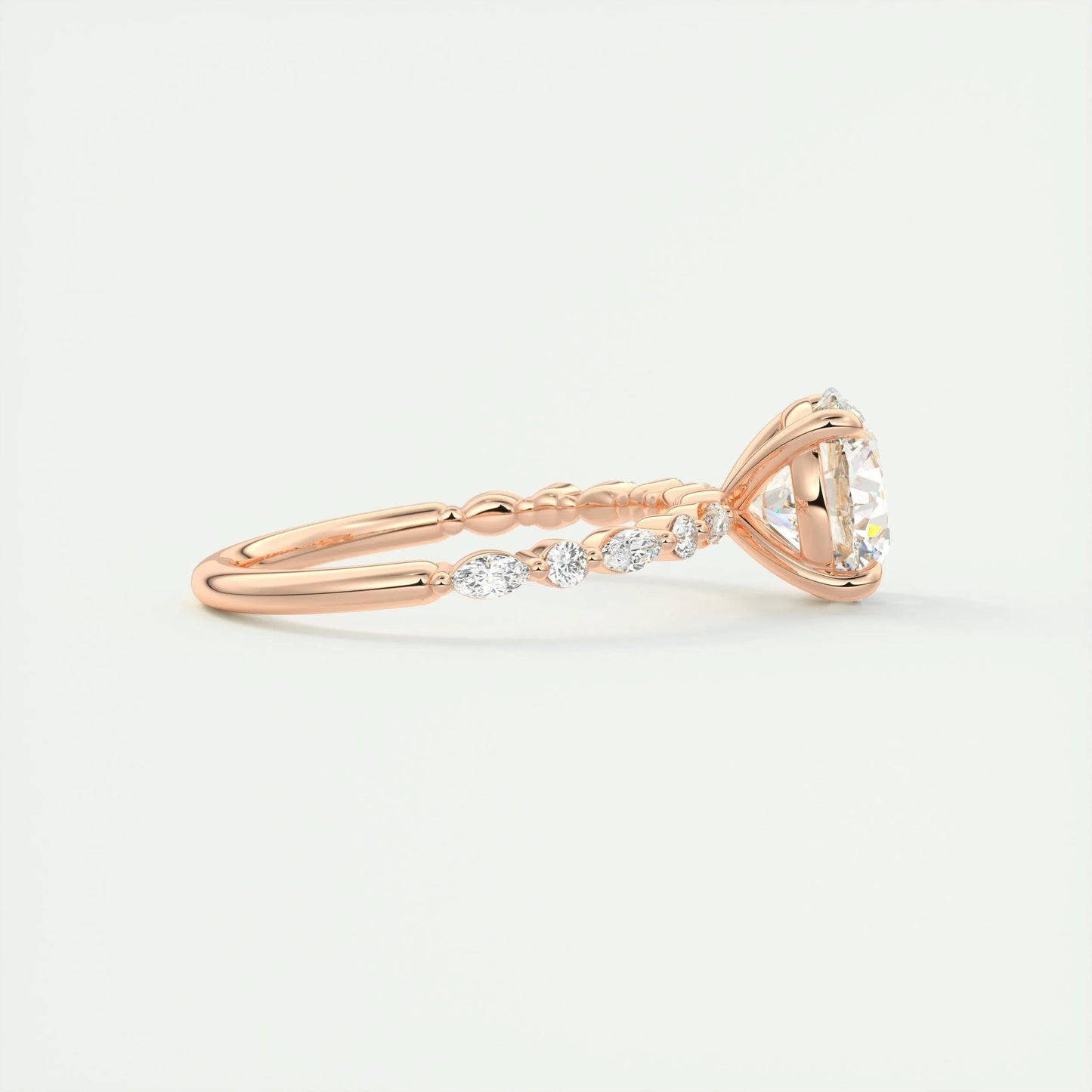 2.0 CT Round Pave Moissanite Engagement Ring 16