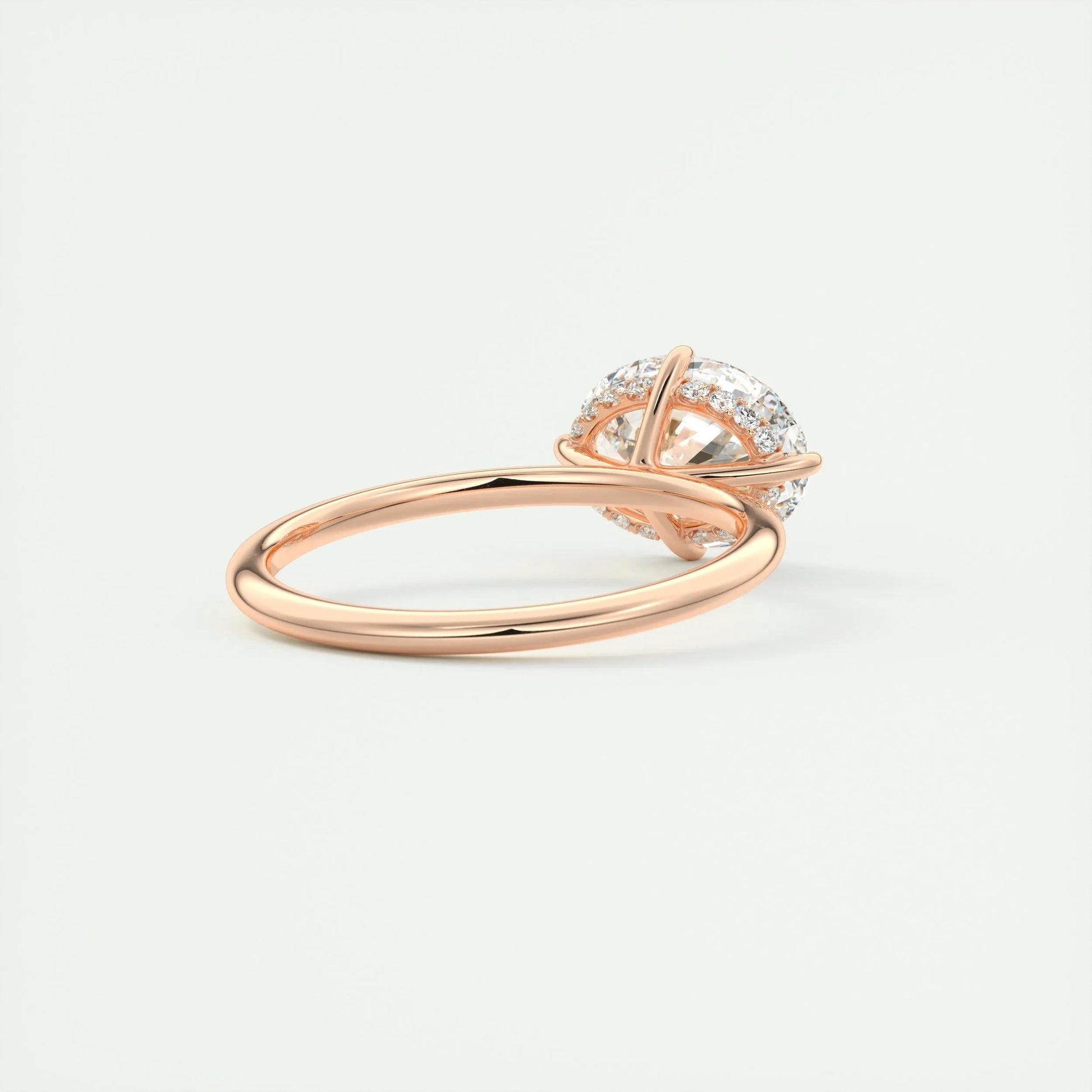 1.91 CT Oval Hidden Halo Moissanite Engagement Ring 16