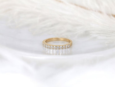 Stunning 0.48 TCW Round Moissanite Stones Half Eternity Wedding Bands 2