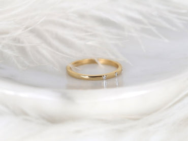 Stunning 0.11 TCW Round Moissanite Stones Flush Wedding Bands 2