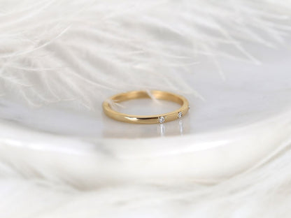 Stunning 0.11 TCW Round Moissanite Stones Flush Wedding Bands 2