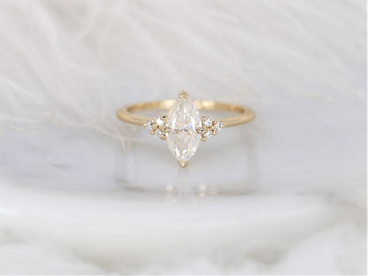 Stunning 1 CT Marquise Moissanite Engagement Ring With Cluster Design 1